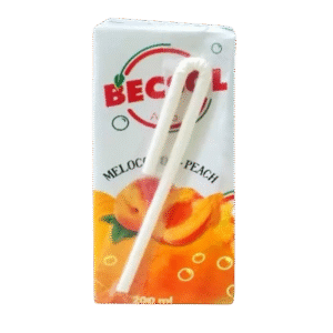 Caja de jugo de melocotón