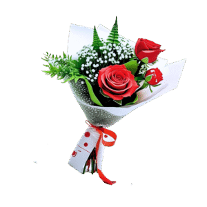 Arreglo floral con tres Rosas