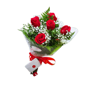 Arreglo floral con cinco Rosas